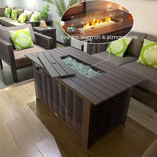 Aluminium gas fire pit - fire, dining