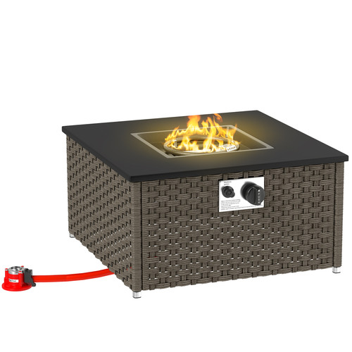 Gas fire pit rattan 13kw - 13kw, table