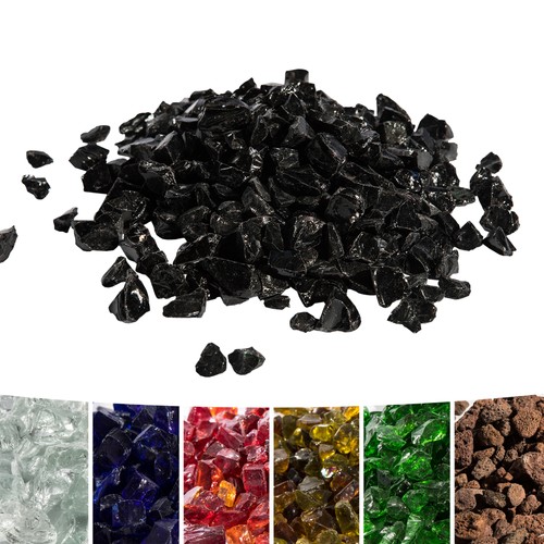 4kg black tempered fire glass - tempered,