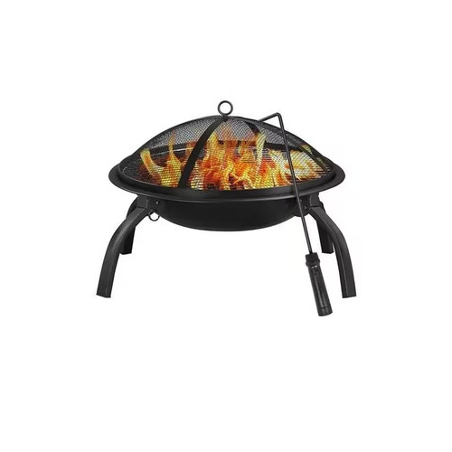 Round foldable steel fire pit - fire,