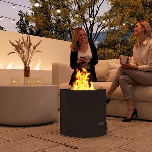 Rattan gas fire - gas, pit