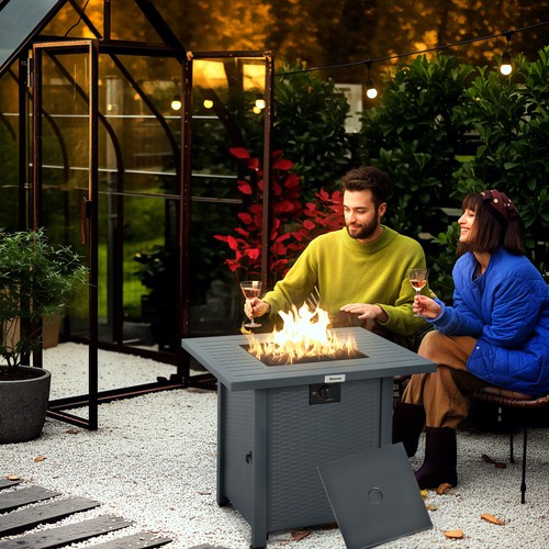 Rattan style propane gas fire - rattan-style,