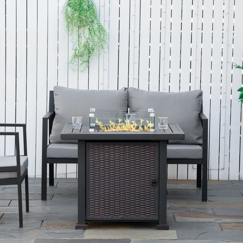 Square propane gas fire pit - square,