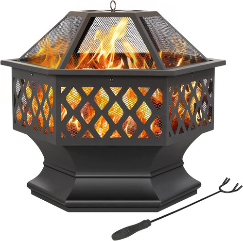Hexagon outdoor fire pit - pit,