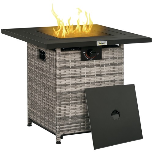 Square gas fire pit - square,
