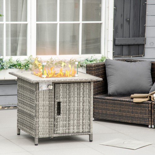 Rattan gas fire - 14.5, pit