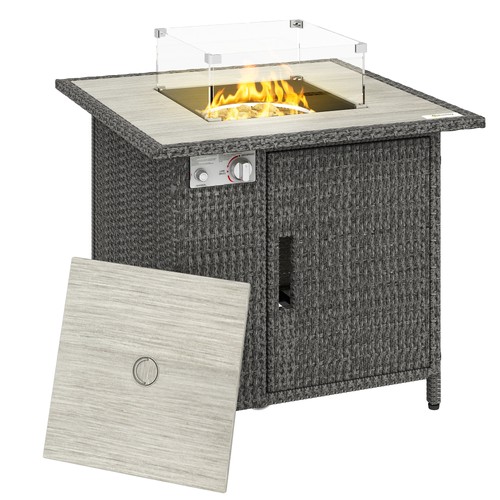 Outsunny rattan gas - rattan, pit