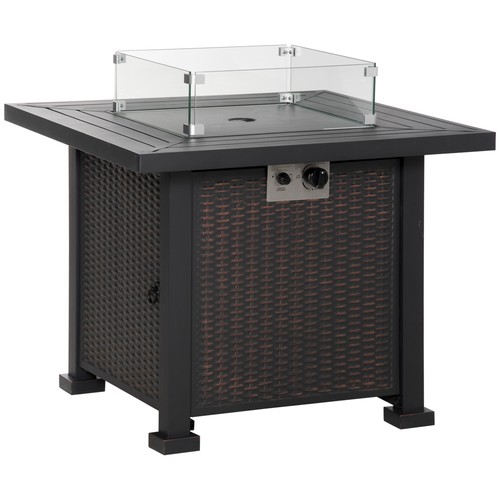 Square gas fire - gas, pit