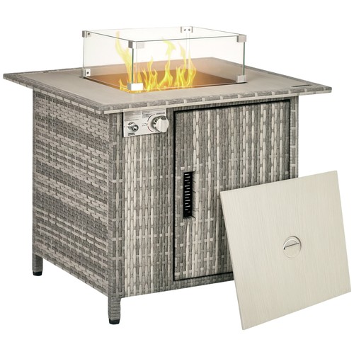 Outsunny rattan gas fire - rattan,