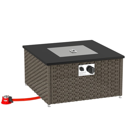 Rattan gas fire - rattan, pit