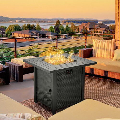 Square propane gas fire - square,