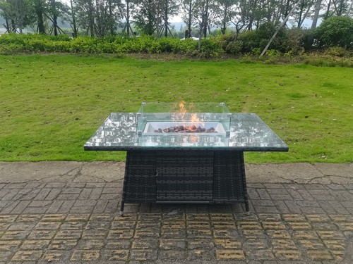 Fimous rattan gas fire pit - gas,