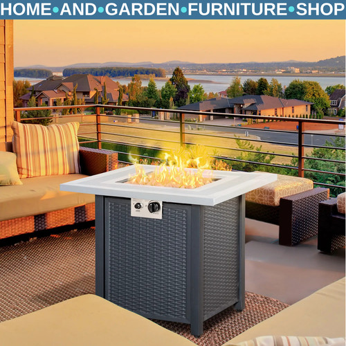 Metal outdoor fire - pit, table