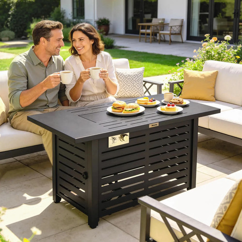 Propane gas fire pit - fire, table