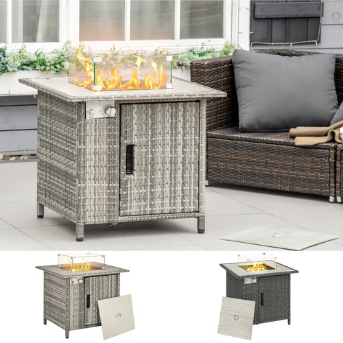 Rattan gas fire pit - gas,